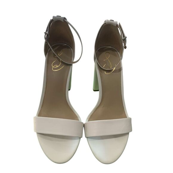 Sam Edelman Womens Classic White Yaro Ankle Strap Heels Size 8.5 Wide - Picture 4 of 8